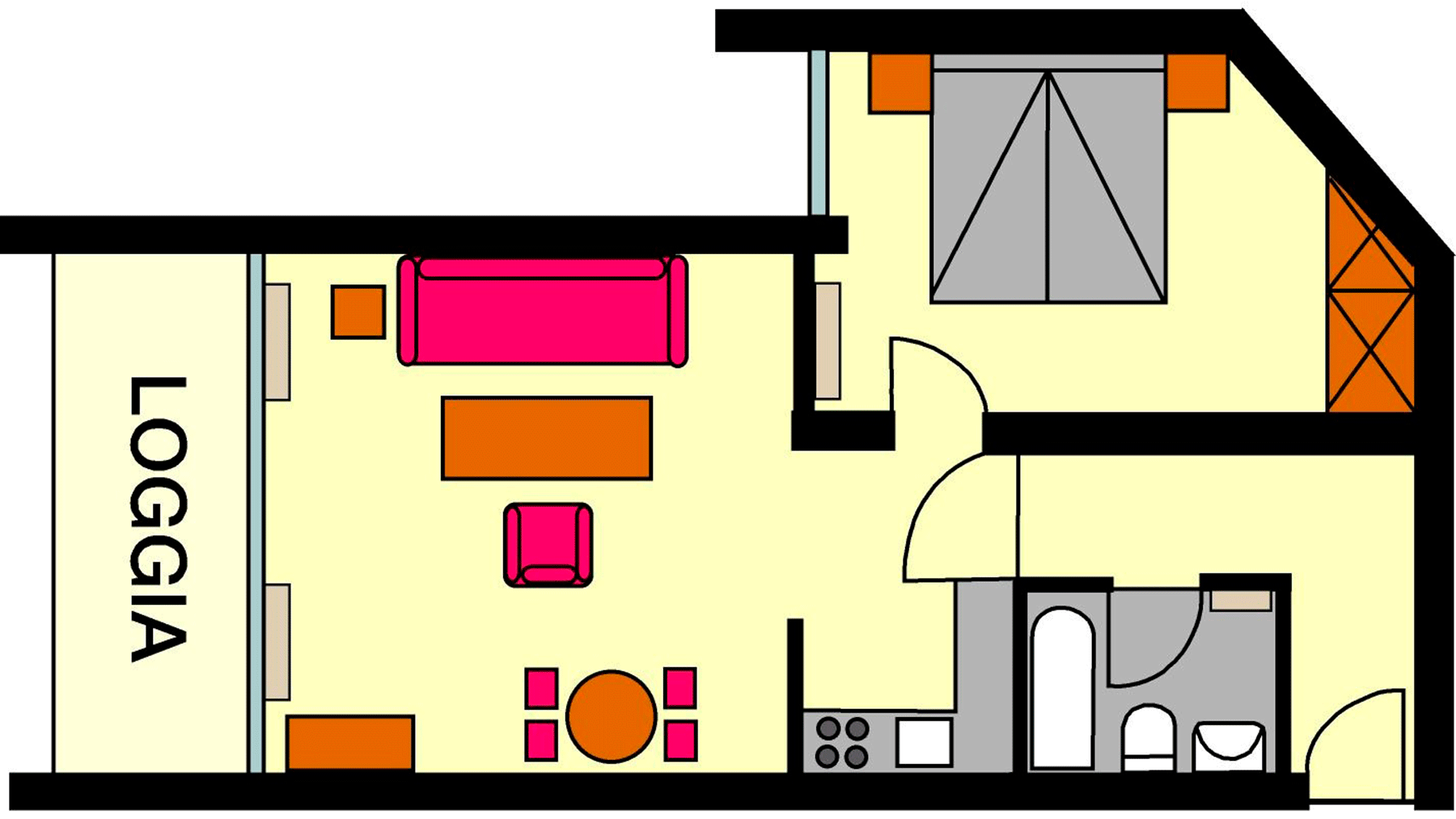 Grundriss Familienzimmer in den Fernblickhäusern
